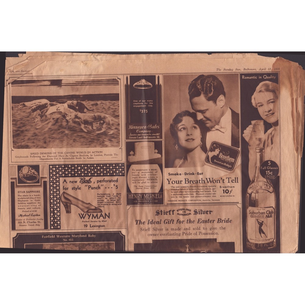 Vintage The Sunday Sun Baltimore April 12 1931 Photogravure Air Carnival Section - Picture 3 of 4